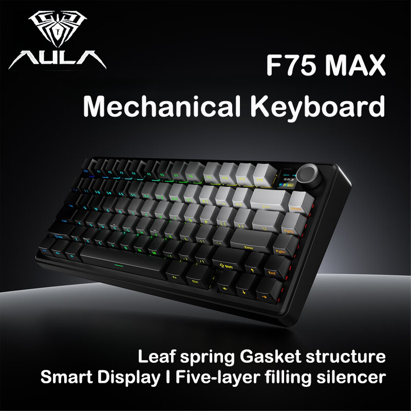 Gaming Keyboard Hot Swappable - AULA F75 MAX 75% トリモード メカニカルキーボード