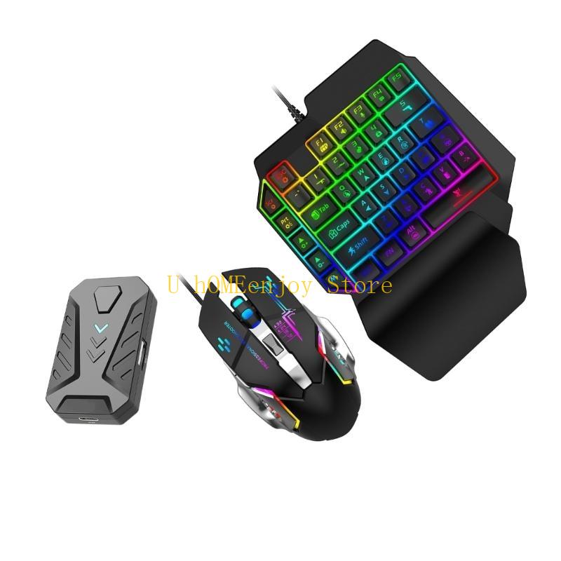 Gaming Keyboard Mini - B0KF ゲーミングキーボードとマウスコンバータ、キーボードとマウスアダプター、携帯電話モバイルゲーム用振動効果付き