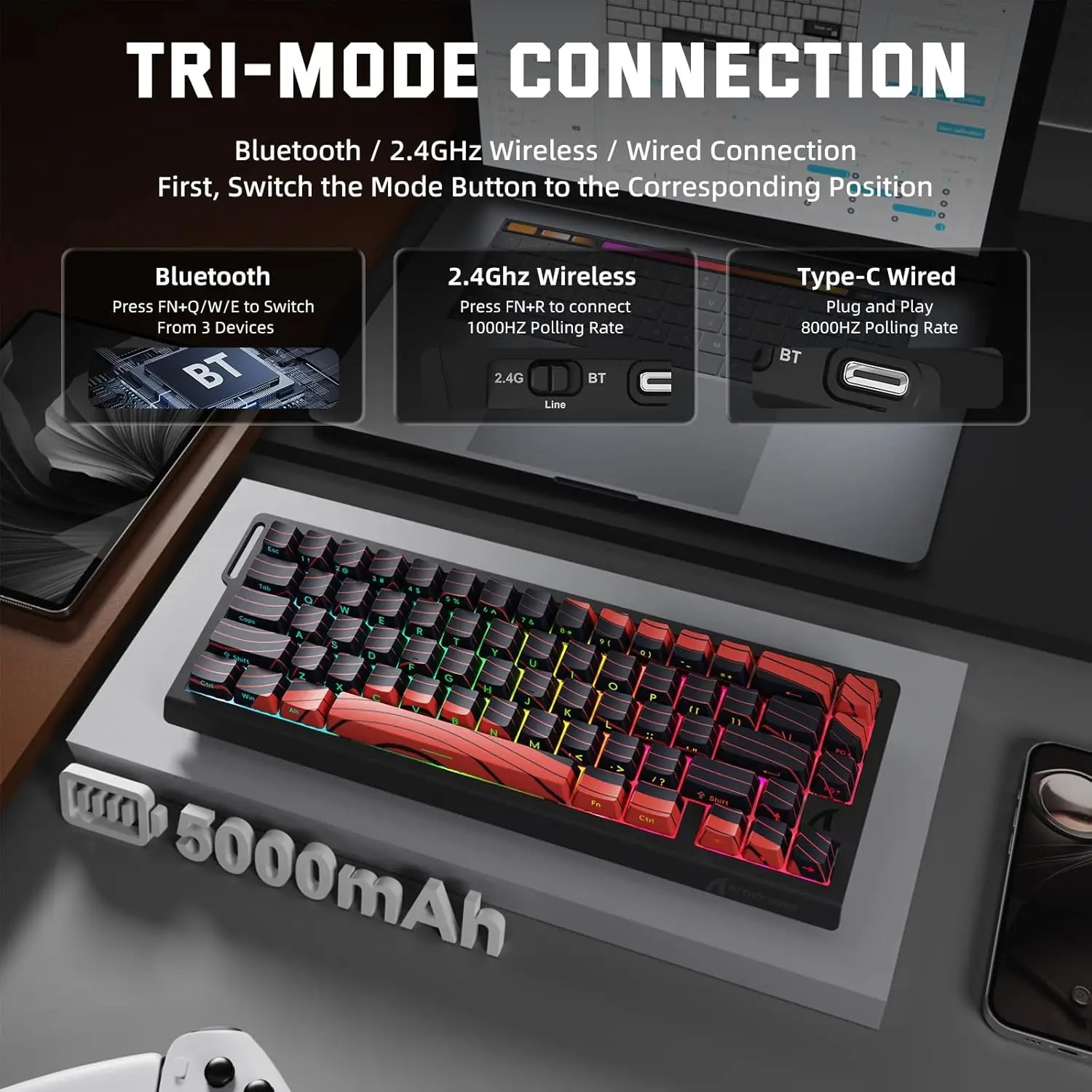 ATTACK SHARK X68 PRO HE ワイヤレス高 - Gaming Keyboard Hot Swappable のレビューと価格