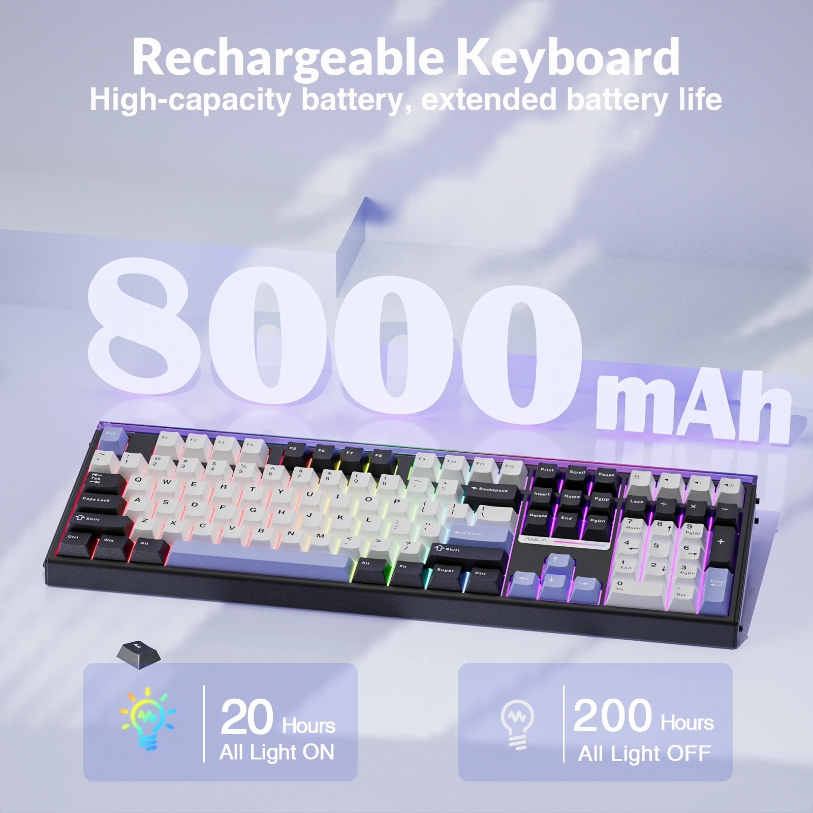 AULA H108 トライモードメカニカルキーボード 108 - Gaming Keyboard Hot Swappable のレビューと価格