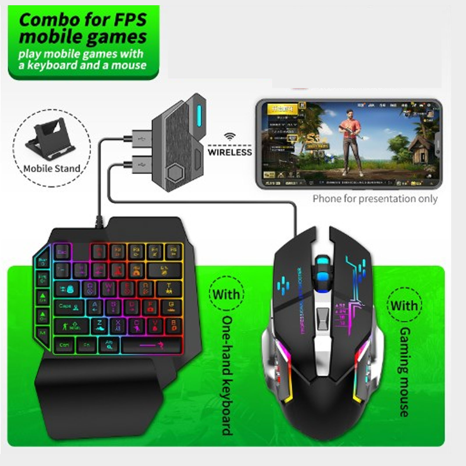 キーボード マウス コンバーター セット 応答性の高い片手キ - Gaming Keyboard Mini のレビューと価格