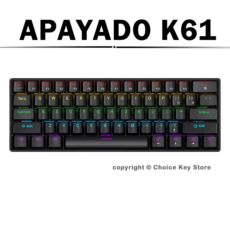 APAYADO K61 メカニカルゲーミングキーボード 60 - Keyboard Gaming Blue Switch のレビューと価格
